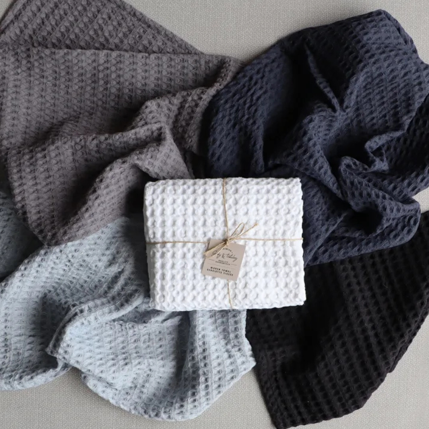 Jumbo Waffle Single Kitchen Towel - White