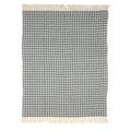 Jumbo Waffle Fringe Tea Towel - Charcoal