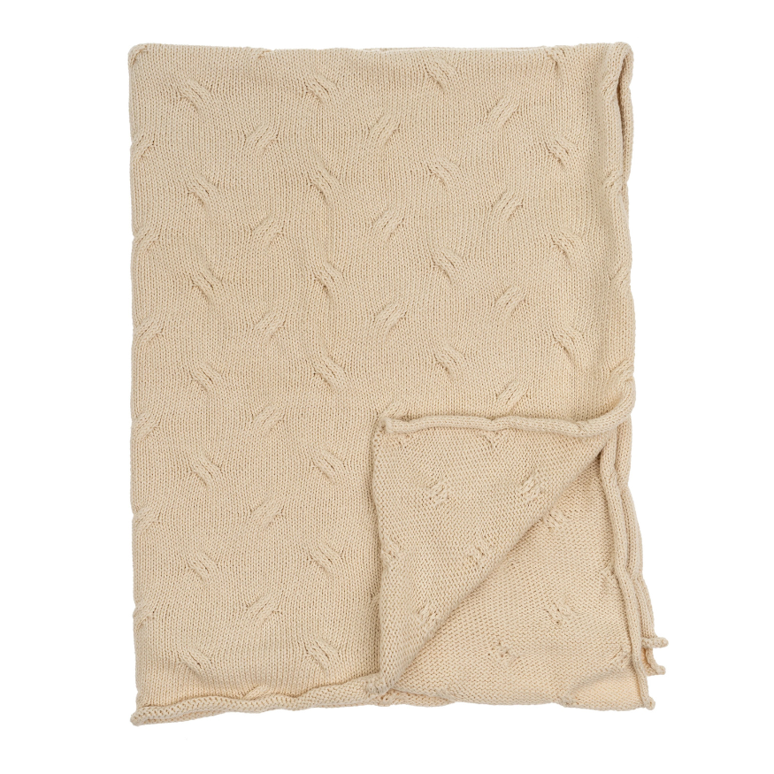 Billie Knit Baby Blanket - Cream