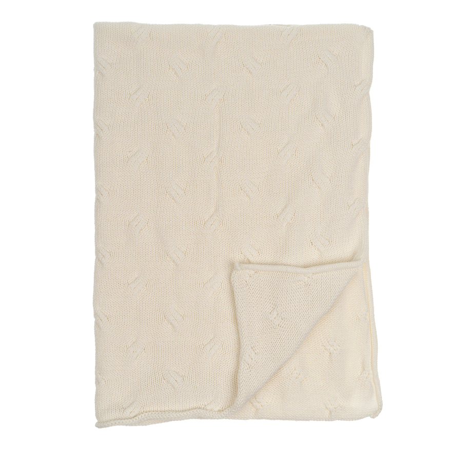 Billie Knit Baby Blanket - White
