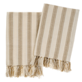 French Stripe Hammam Hand Towels - Set of 2 - Warm Sand