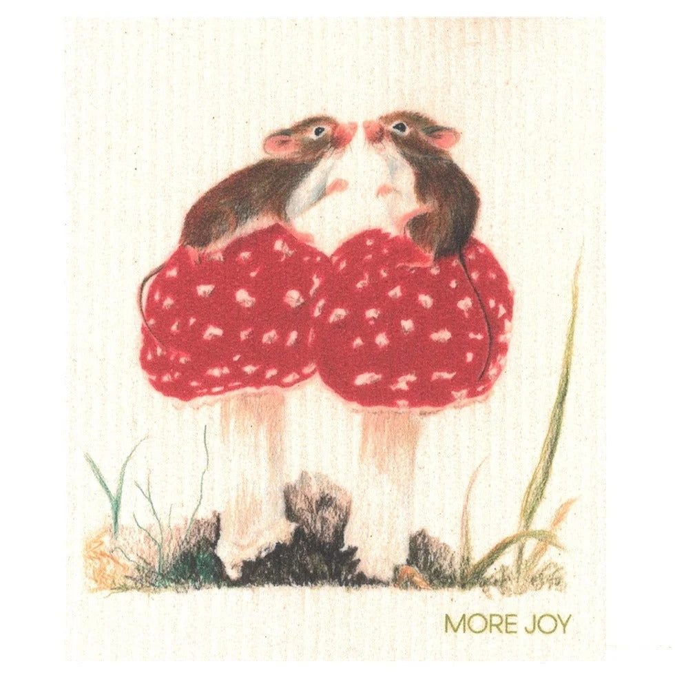 Mushroom & Mice-MORE JOY Dishcloth