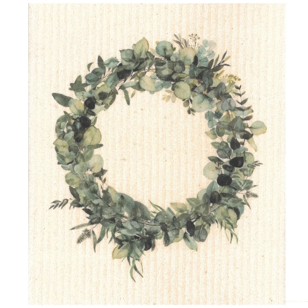 Green Wreath-MORE JOY Dishcloth