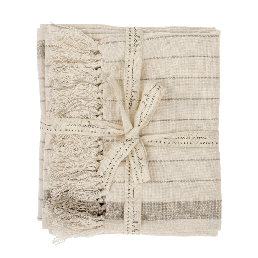 Pinstripe Hammam Hand Towels - Set of 2